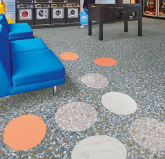 Forbo Allura Material 63586DR7 grey terrazzo circle фото 2 | FLOORDEALER